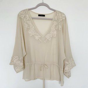 ANTHROPOLOGIE SANCTUARY MEDIUM Embroidered BLOUSE